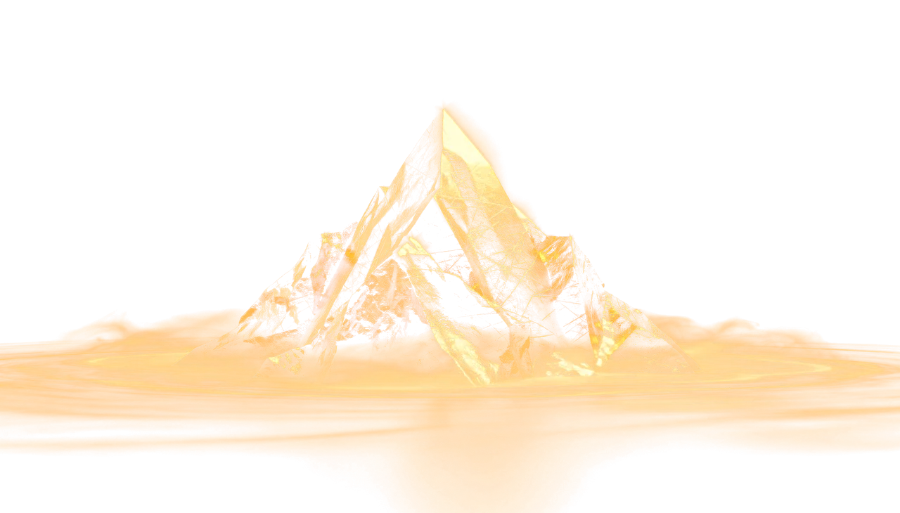 Um cume de ouro emergindo da bruma